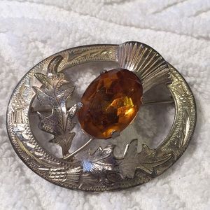 Vintage 1972 Ward Bros citrine brooch